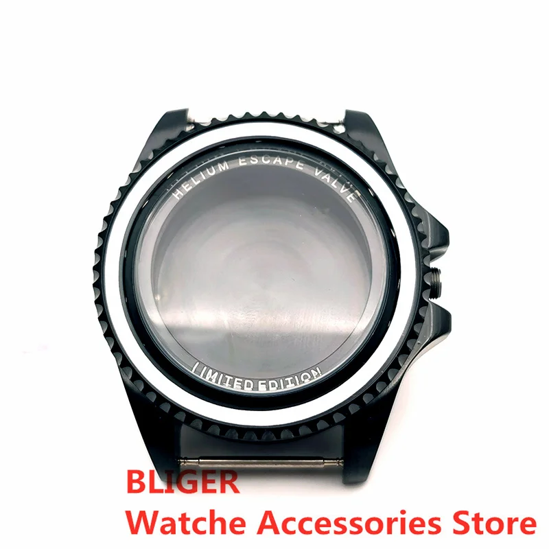 

BLIGER 44mm Black Watch Sapphire Glass Fit NH35 NH36 ETA2824 2836 Miyota8215 Mingzhu DG2813 3804 PT5000 Movement