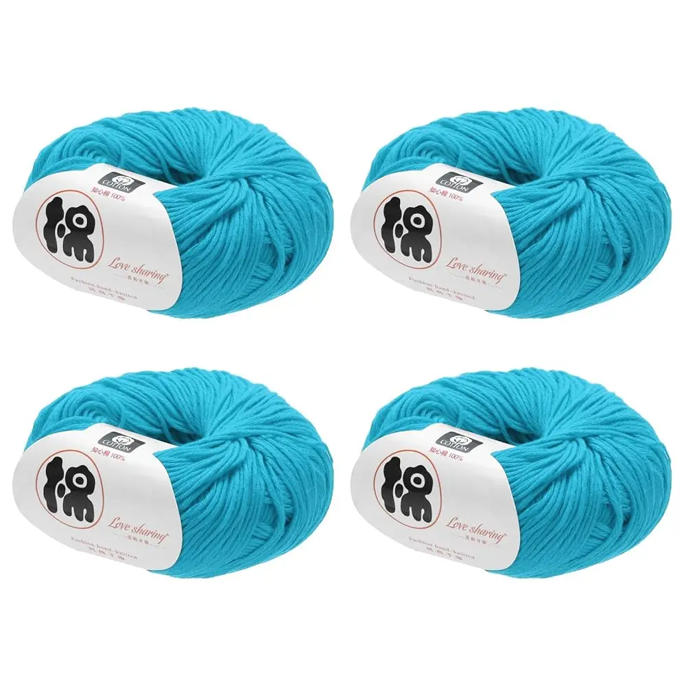 Cotton Yarn,100% Cotton Soft Knitting Yarn [for Hand DIY Bag Cushion Crocheting Knitting Projects Home Decor], -4 Skeins/4×21