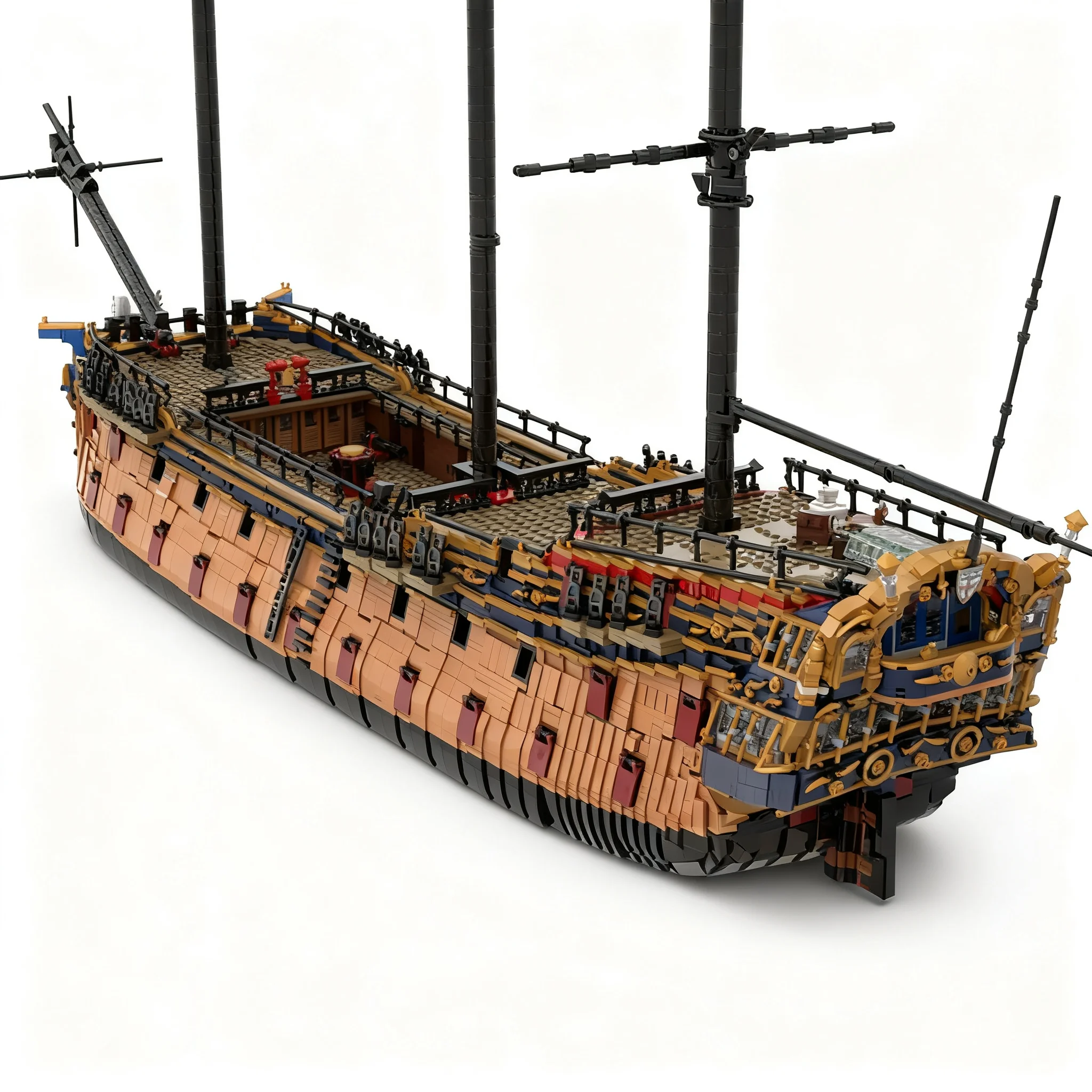 9599pcs MOC HMS Icarian Disnay Pirates Model Building Blocks Toy Christmas Gifts Construction Birthday Brick Collection Craft