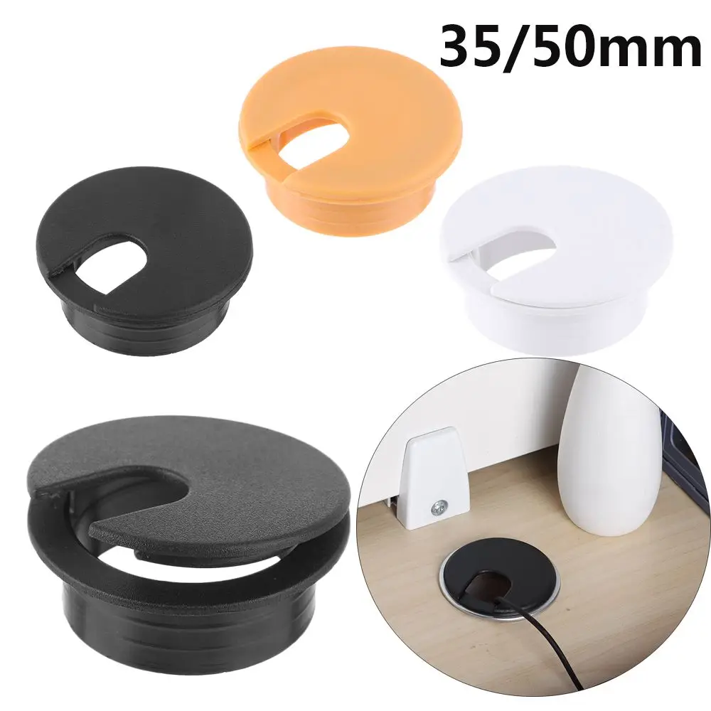 35/50mm Wire Hole Covers Grommet Computer Desk Cable Hole Cover Cap Plug Furniture Line Tidy Storage Holder Hardware