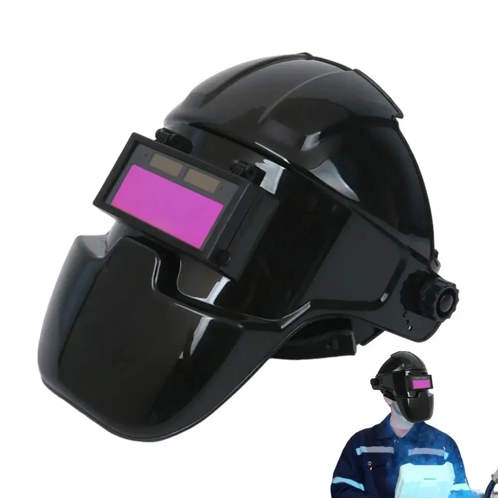 

Welding Facemask Automatic Dimming Welding Facemask 130℃ High Temperature Resistant Auto Darkening Facemask for Arc Welding