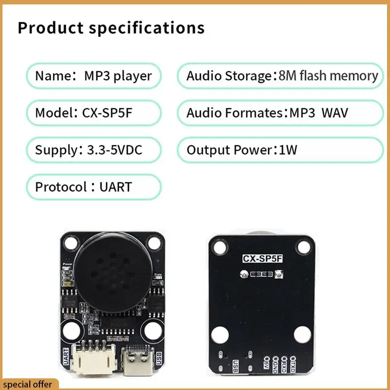 A68Z CX-SP5F MP3 Voice Playback Module Voice Playback Module Intelligent Voice Broadcast