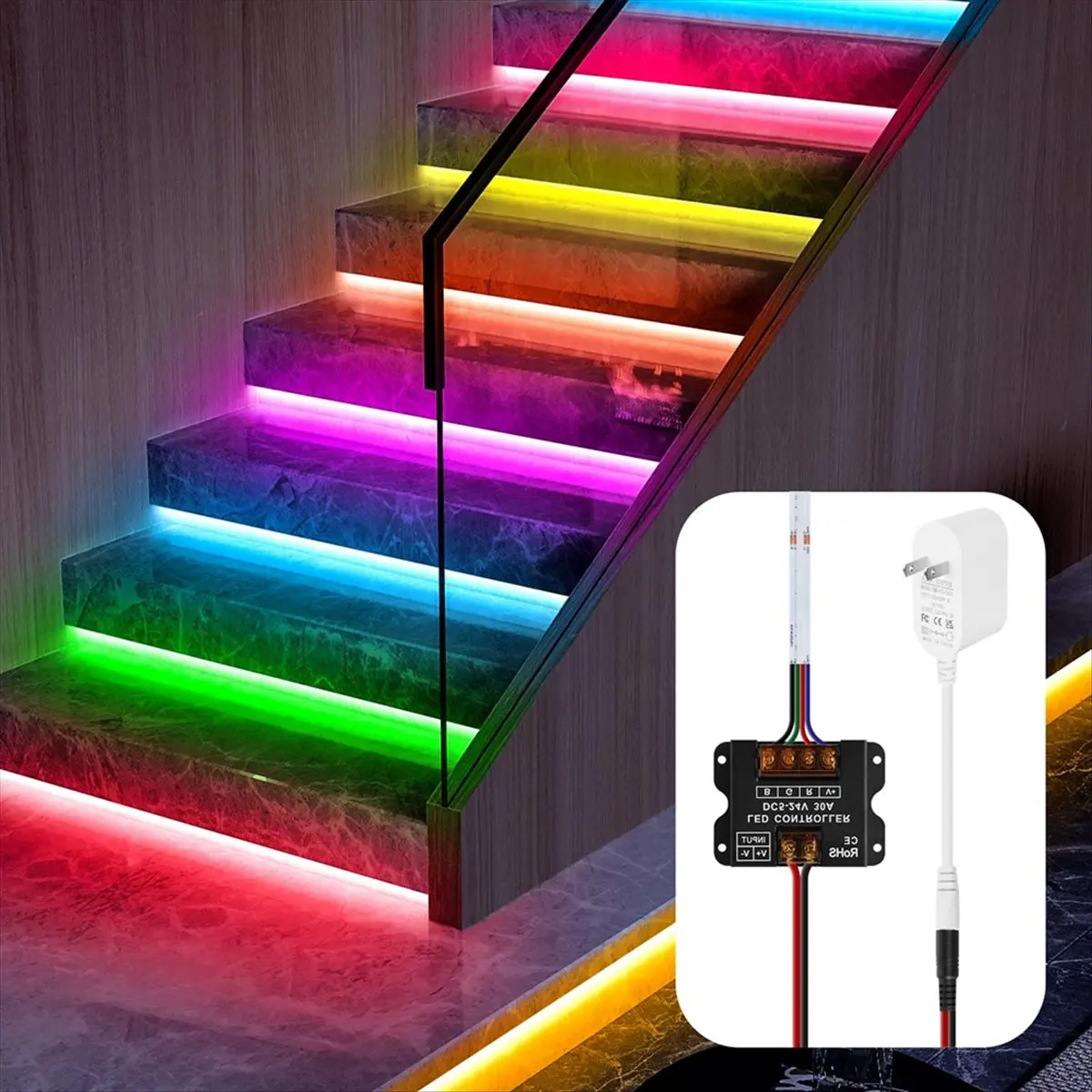 A40I  Touch Panel RGB LED Controller Kit, RGB LED Strip Lights Controller with Wireless Remote, for 5V 12V 24V 4-PIN