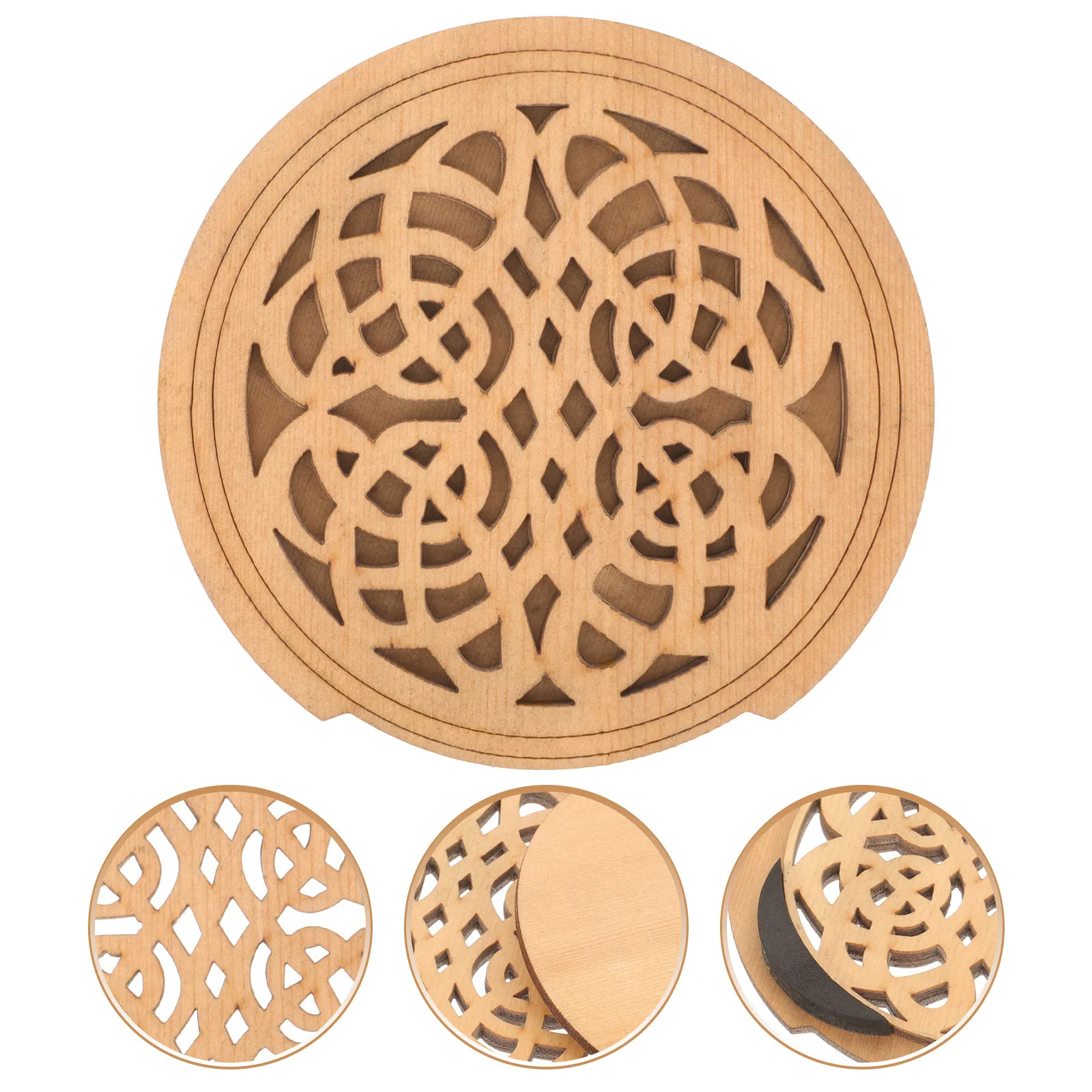 Wooden Soundhole Cover for Guitar Acoustic Sound Hole Cover Feedback Reducer Decorative Guitar Screen Sound Hole Covers Guitars