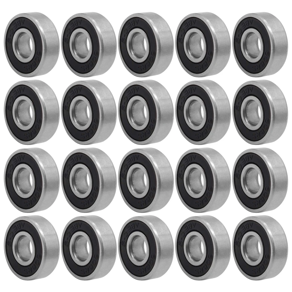 

20 Pcs Skateboard Bearing Bearings 608 Wheel Sealed Roller Skates Scooter Black