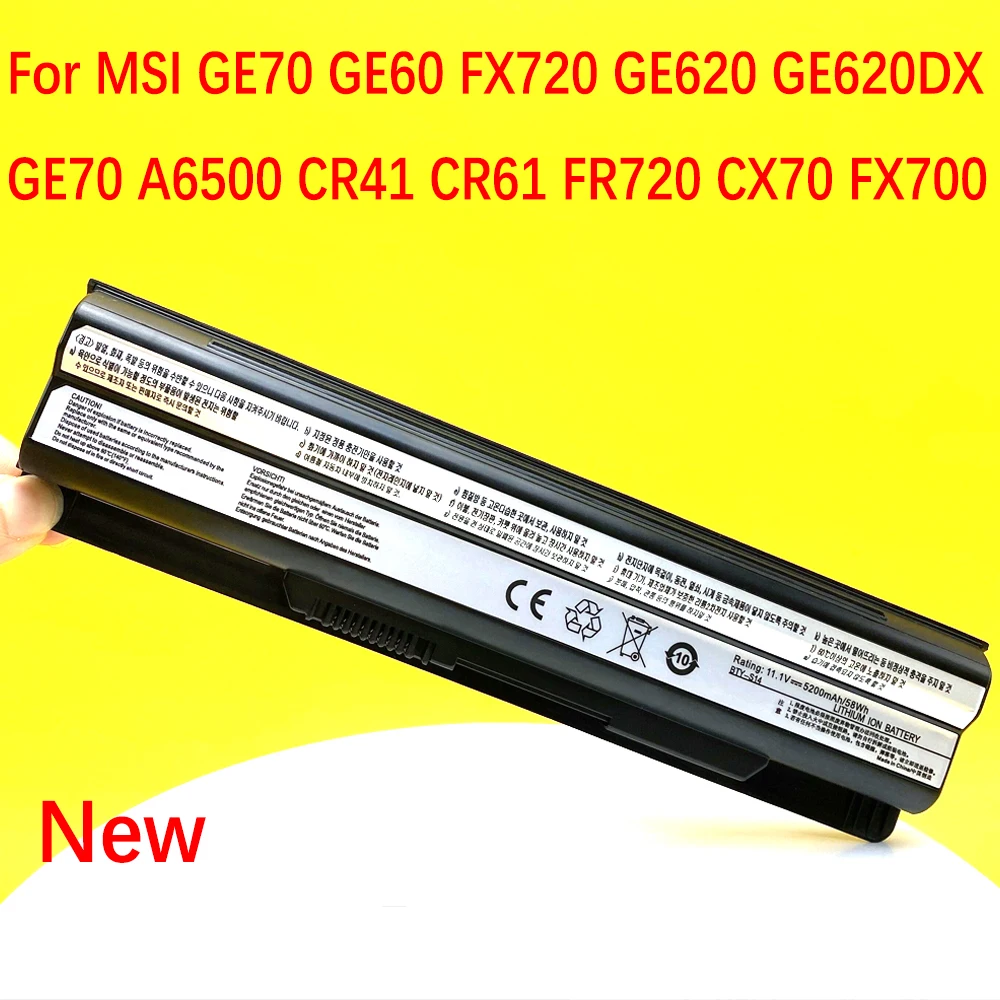 

BTY-S14 New For MSI GE70 GE60 FX720 GE620 GE620DX GE70 A6500 CR41 CR61 FR720 CX70 FX700 11.1V Laptop Battery