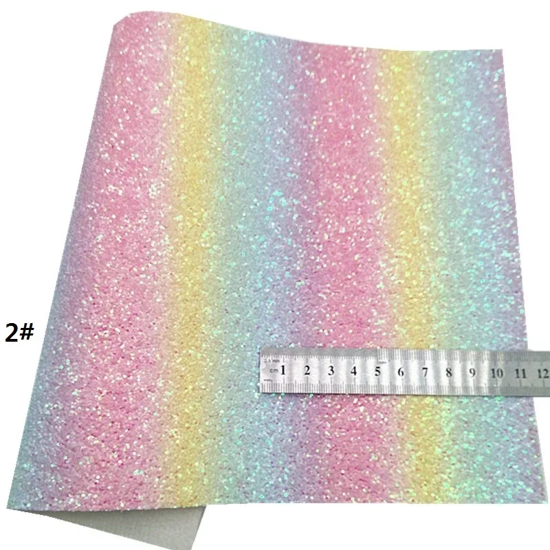 Pelle glitterata rosa con cuori fiori arcobaleno Glitter in pelle Herats fiori in pelle stampata per fiocchi artigianato fai da te fatto a mano W391