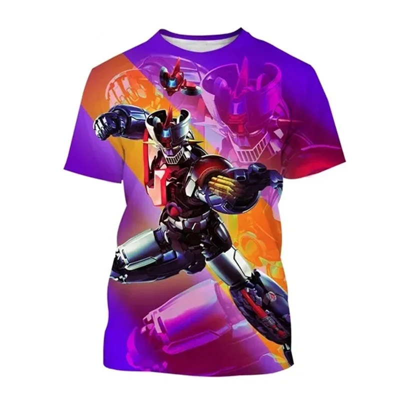 New Anime Mazinger Z 3D Printed Men's T-Shirts Summer Unisex Casual Harajuku Style Short Sleeve Tops Boys Girls Y2k T Shirt Tees