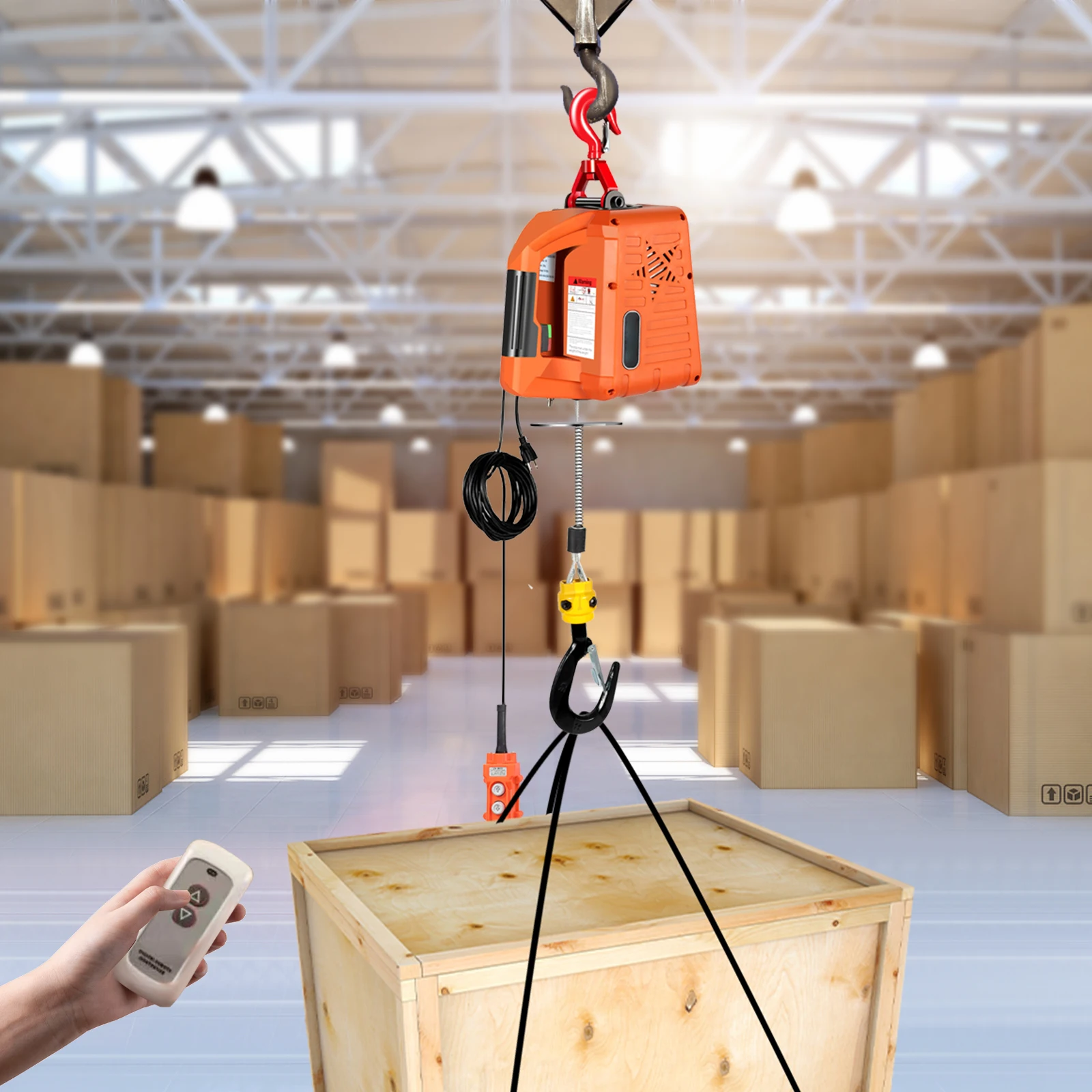 Przenośna wciągnica elektryczna 3 w 1 - Wciągnica elektryczna - Bezprzewodowa wciągnica elektryczna z pilotem - 440/660/1100 lbs do podnoszenia