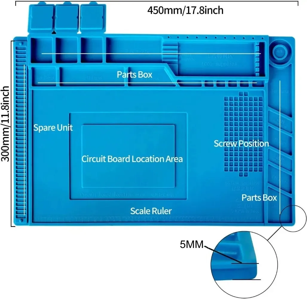 Nền Tảng Cách Nhiệt Silicon Đệm Điện Thoại Di Động Máy Tính Sửa Chữa Máy Tính Khí Nóng Súng Ga Thảm BGA Hàn Công Cụ Sửa Chữa