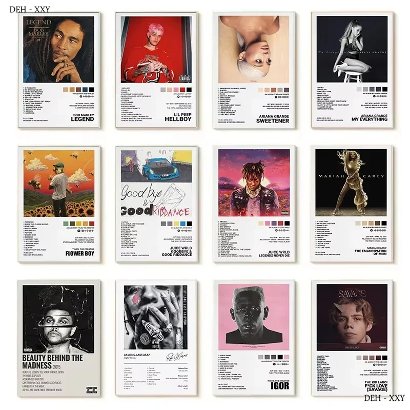 Fundas para álbumes de música, regalos de carteles, Juice Wrld,Tyler, Hip Hop, rapero, cantante, fundas para álbum, pintura en lienzo, imágenes artísticas de pared, decoración de habitación