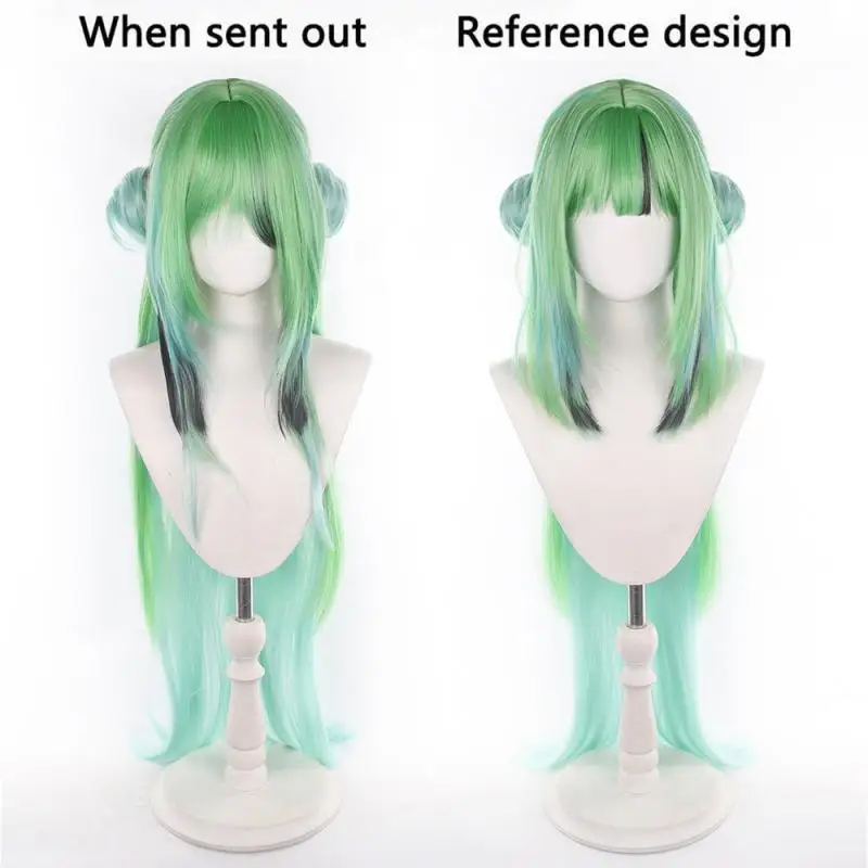 Anime Arknights Endfield Green Cosplay Perücken Kostüme Kopfbedeckung 105cm Lange Simulierte Kopfhaut Dichte Gemischte Voluminöse Langhaar-Perücken – Detail 1