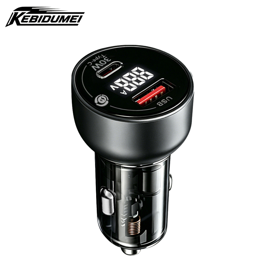  KEBIDUMEI 55W Car Charger Fast Charging Cigarette Lighter Plug PD QC3.0 USB Charge Adapter with Digital Display Car Accessories 