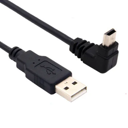 USB 2.0 미니 USB 왼쪽 아래로 각도 90도 케이블 0.25m 0.5m 1.8m 3m 5m 카메라 MP4 태블릿