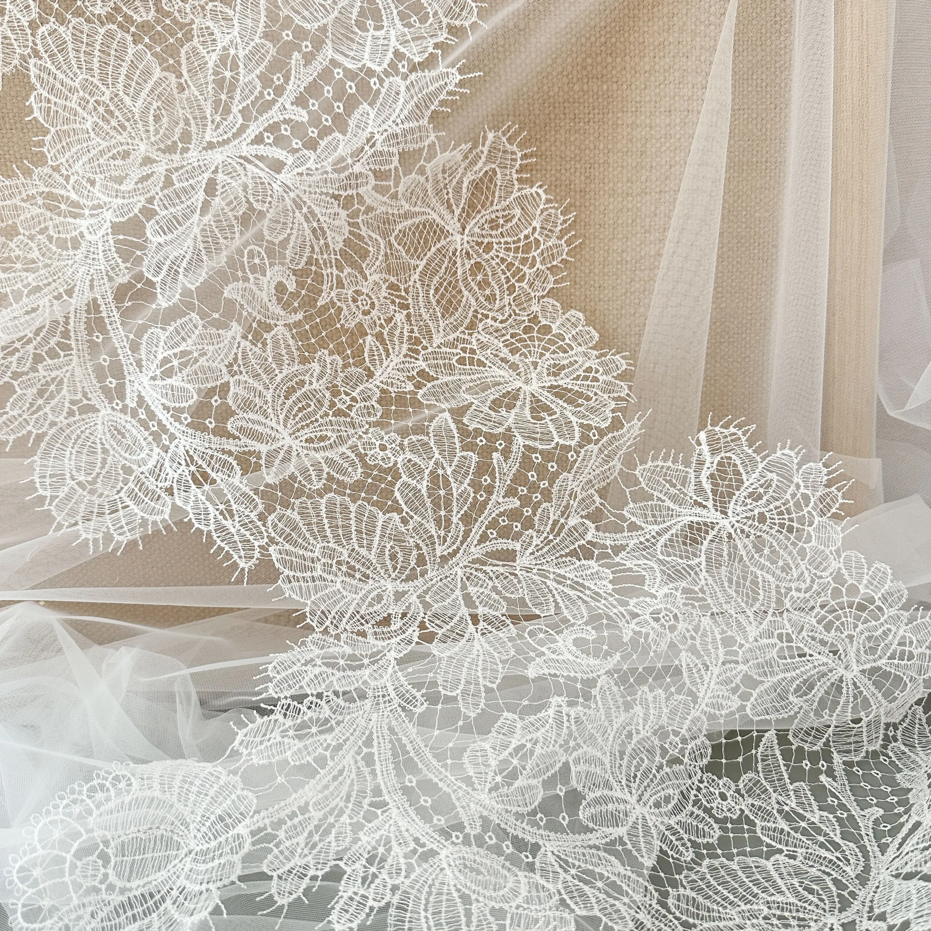 Spitzenstickerei-Streifen, han – Embroidery Net Fabric Bewertung und Preis