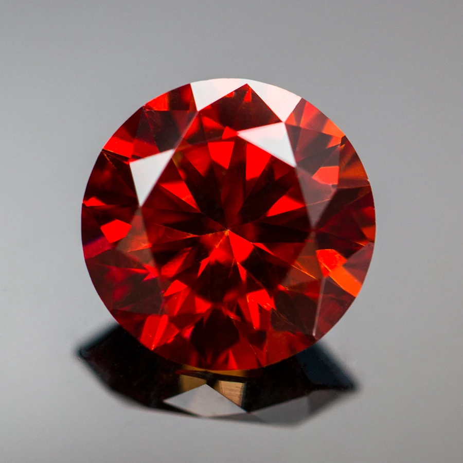 Diamants de laboratoire coupe ronde arc-en-ciel, orange, rouge Moissanite At Coal VVl's, document de coupe ronde, réussi le test de diamant avec rapport GRA, 0,5 ct-5,0 ct