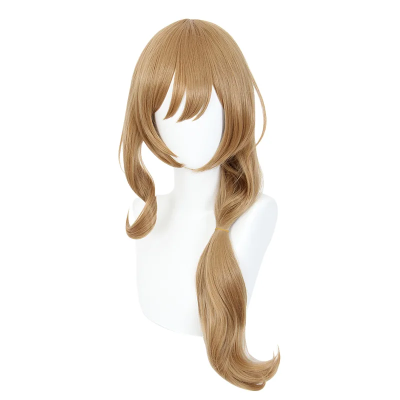 Xiu Dan Genshin Impact Lisa Cosplay Wig, Milk Tea Color Slightly Wavy Long Hair, 455K