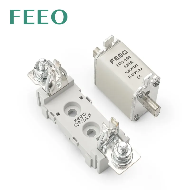 

FEEO PV 1000V DC Fuse Holder Solar System Protection Electrical Equipment Supplies 80A 100A 125A 160A Photovoltaic Fuses