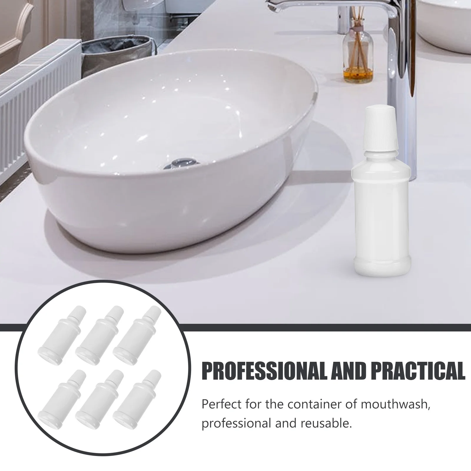 

6Pcs Multipurpose Mouthwash Container Portable Sub Bottle Reusable Pet Dispenser Compact Storage for Oral Cleaner Solution