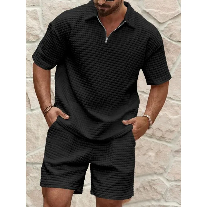 

Men's Shirt Set K 28252 with Square Pattern Collar Design Fashionable Four Seasons Wear Comfortable Breathable Material
