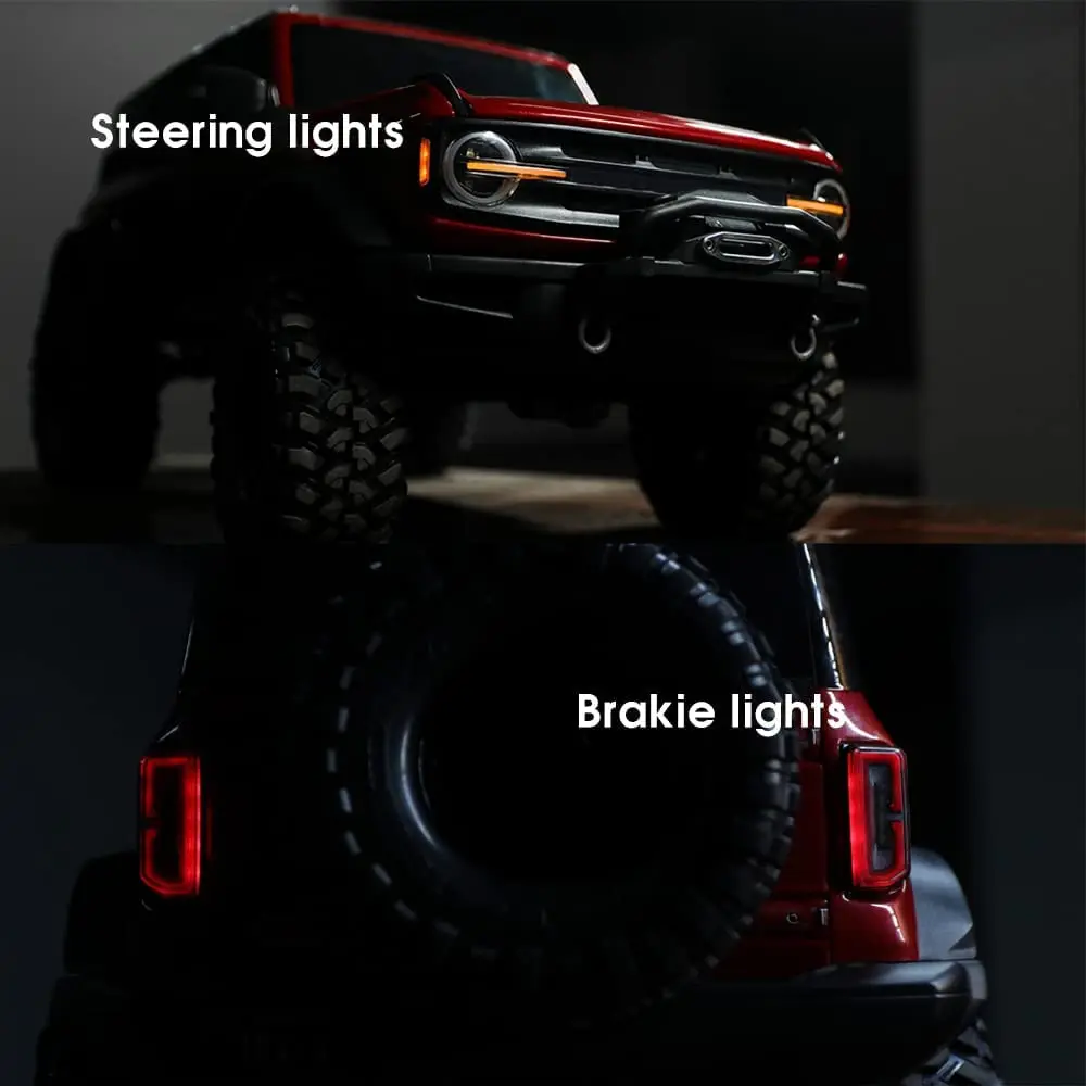 GLOBACT RC Crawler Lights Smart Simulation Car Lights Kit Replace 9290 for 1/10 TRX4 Bronco 2021 Cars Upgrade Accessories