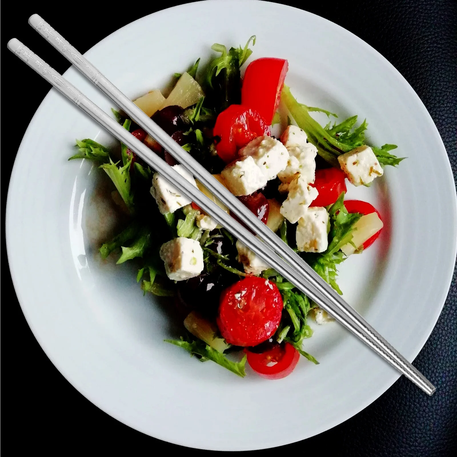 

5Pairs Stainless Steel Chopsticks Reusable Metal Tableware Household Non-Skid Lightweight Practical Kitchen Tableware