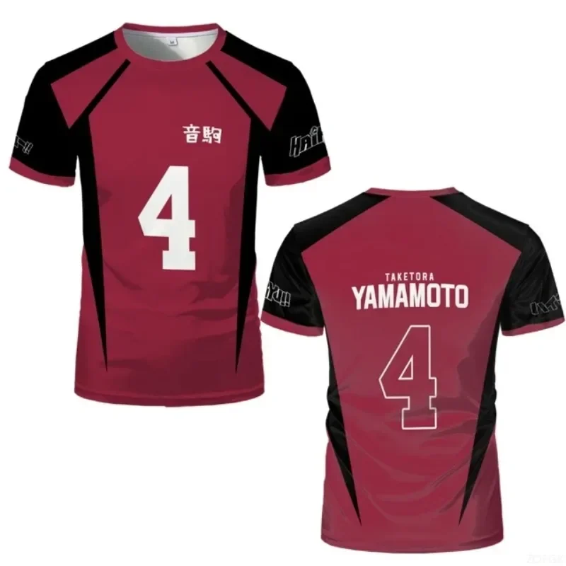 Anime Jersey Uniform T-shirt Role-playing Costume High School Volleyball Club Men's Sportswear T-shirt image 2