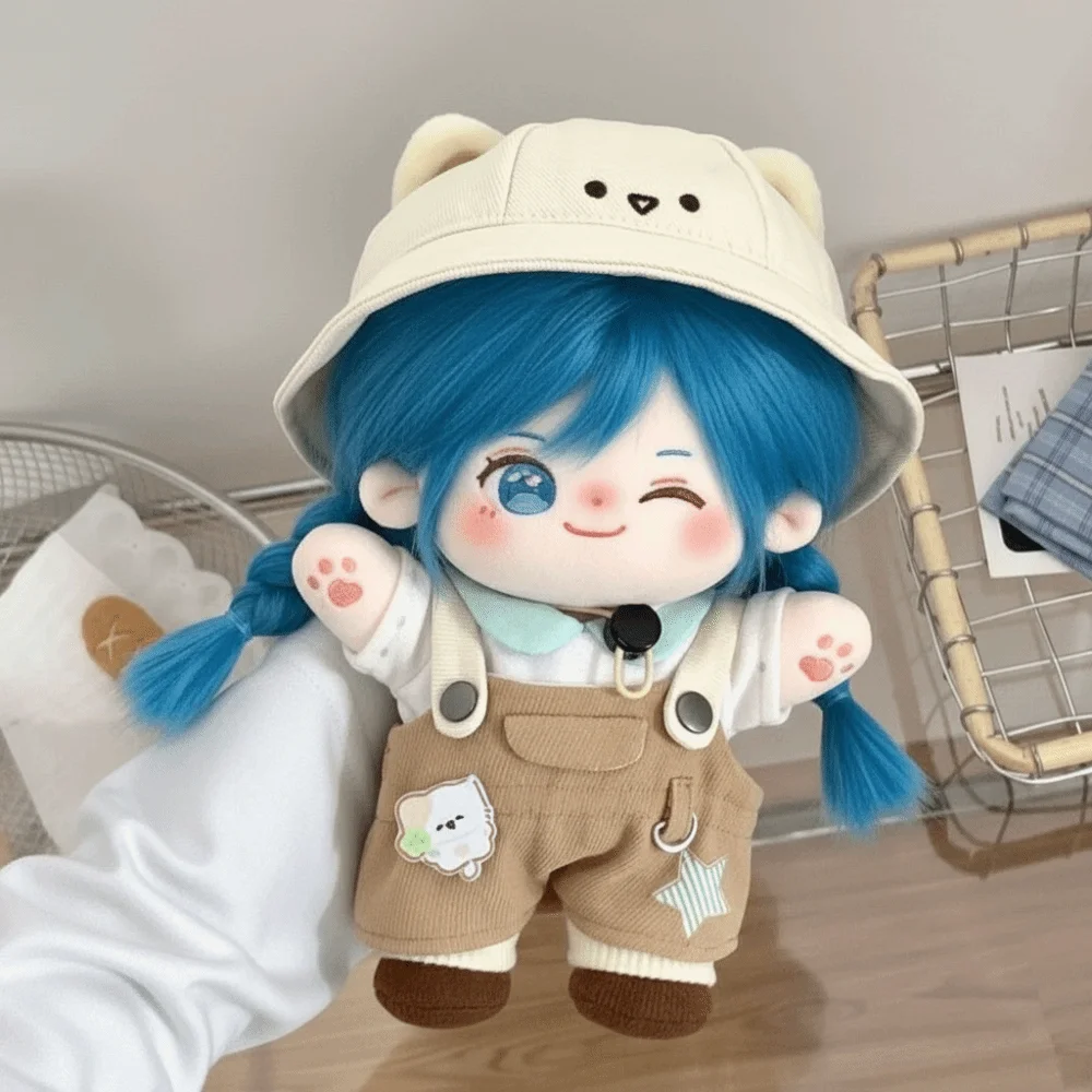 

1 set Stuffed Clothes Cartoon Overalls 20cm Cotton Clothes Outfit Cat Cotton 's Clothes Mini Cute Clothes 20cm Cotton