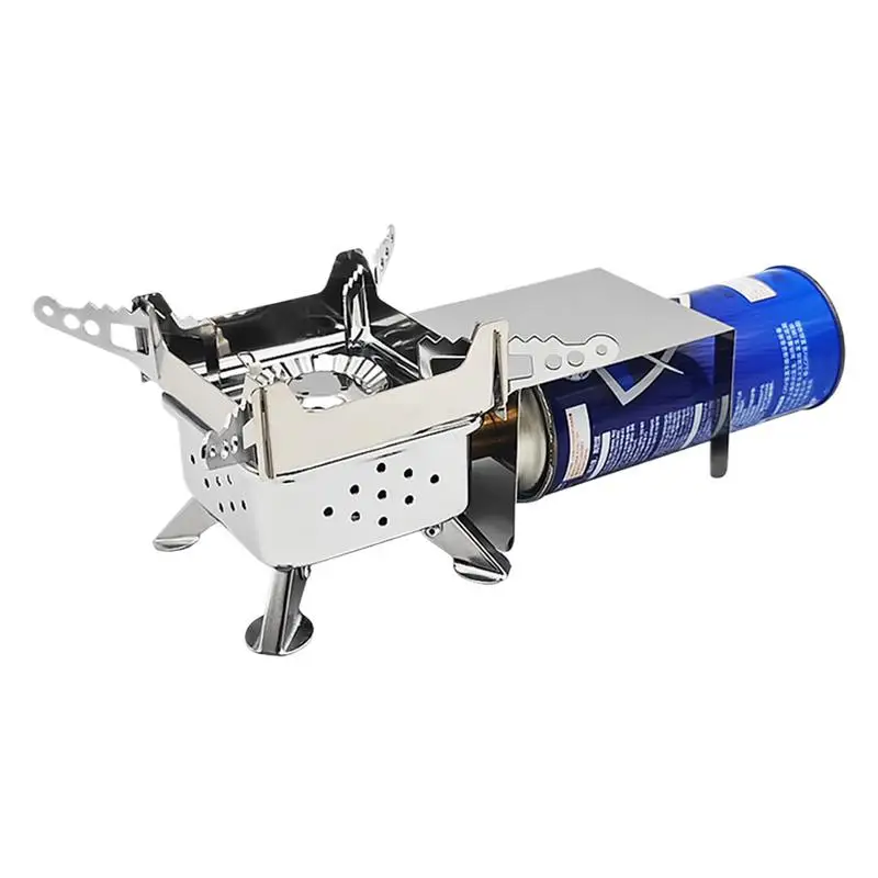 

Single Burner Propane Stove Foldable Compact Outdoor Stove With Windproof Board High Efficiency Adjustable Kitchen Accessories