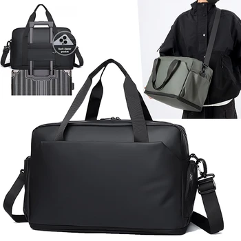 Uitbreidbaar reisbagagepakket Duffel-handtas voor heren, droog, nat zakelijk, schoudertas met schoenenzak, weekenddagrugzak
