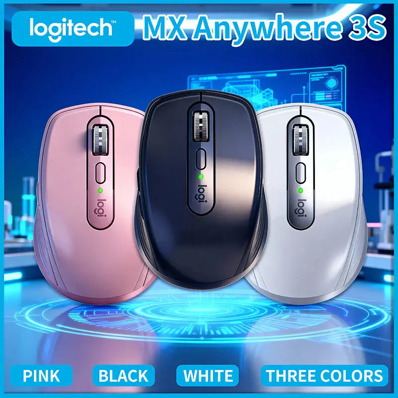 

Original Logitech MX Anywhere 3S in Pale Gray Color, Silent Magnetic Clicks, MagSpeed Wheel, USB-C