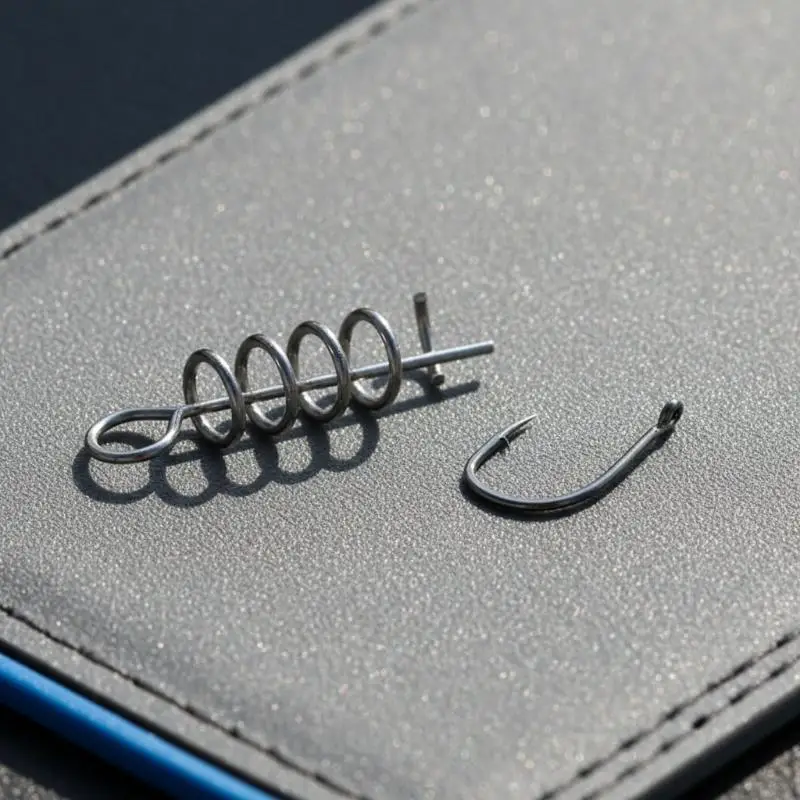 Explosion Proof Crank Hook with Soft Bait Connector Spring Lock Pin Secure Mount for Soft  Ideal for Bass and Pike Lure Fishing