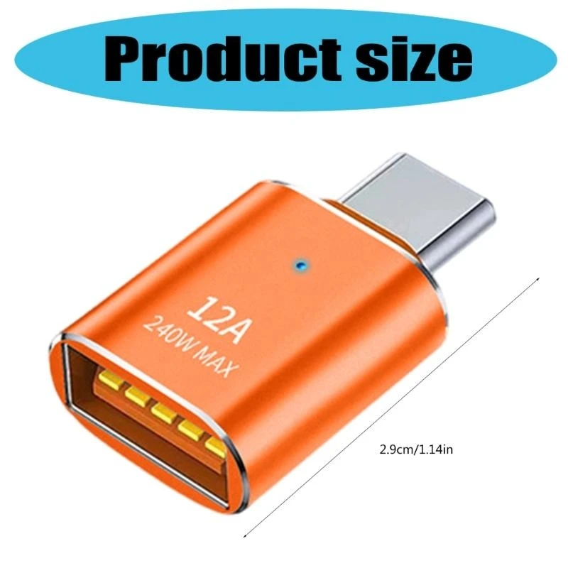 Type C to USB 2.0 Male Female Adapter for Fast Speed Data Transfer and Charging 77JC