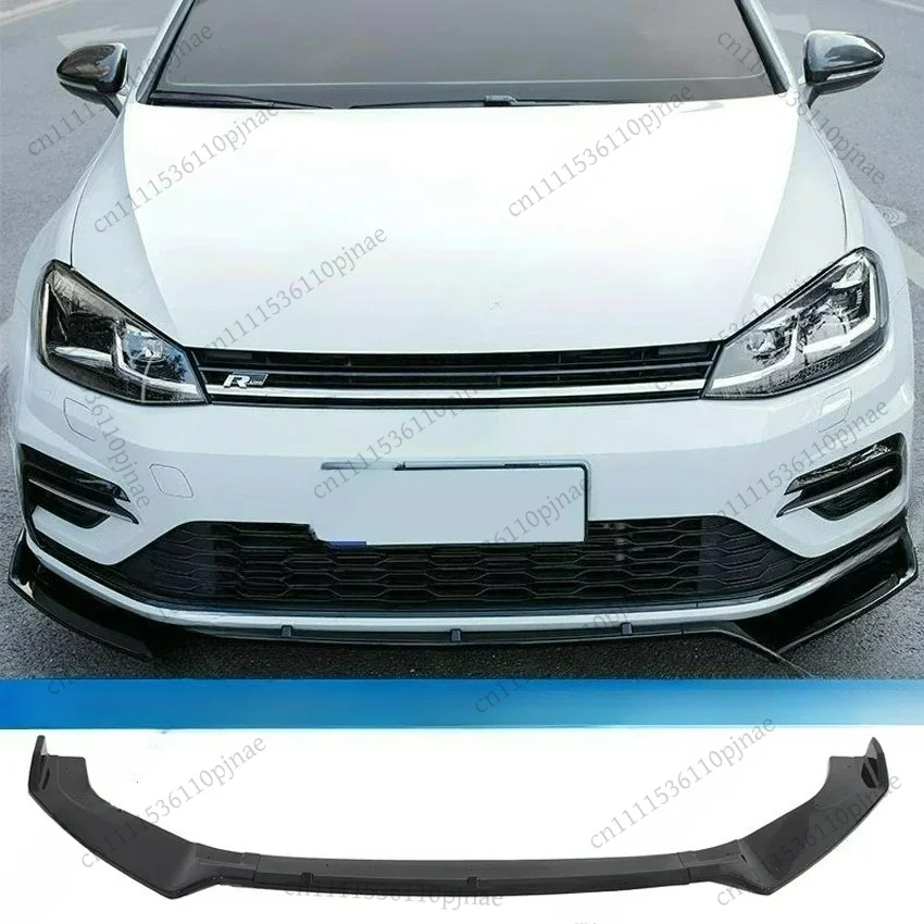 For VW Golf 7 7.5 MK7 MK7.5 GTI GTD R R-Line 2012-2020 Car Front Bumper Splitter Lip Spoiler Body Kit For Volkswagen Gloss Black