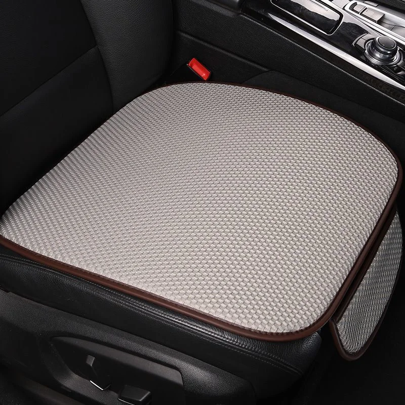 وسادة مقعد سيارة من الحرير الجليدي قابلة للتنفس، غير قابلة للانزلاق ومقاومة للاهتراء، غطاء مقعد سيارة من الحرير الجليدي بلون سادة، مناسب لمعظم السيارات #4