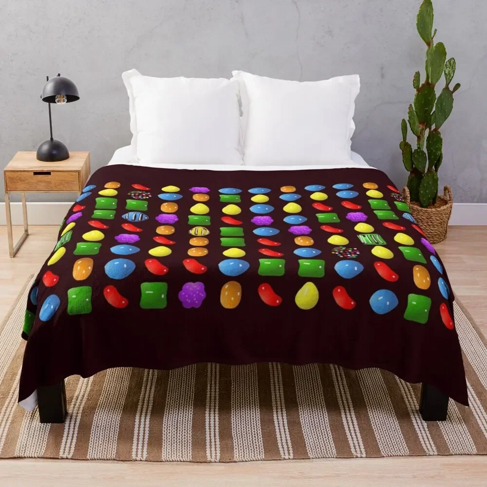 new candy crush saga Throw Blanket Vintage Bed covers Warm Blankets