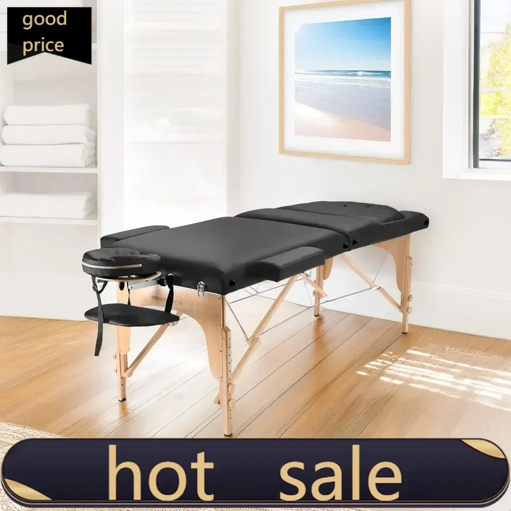 Activity priceProfessional Portable Massage Table with Backrest, Black - Premium Comfort & Strong Support for Therapists