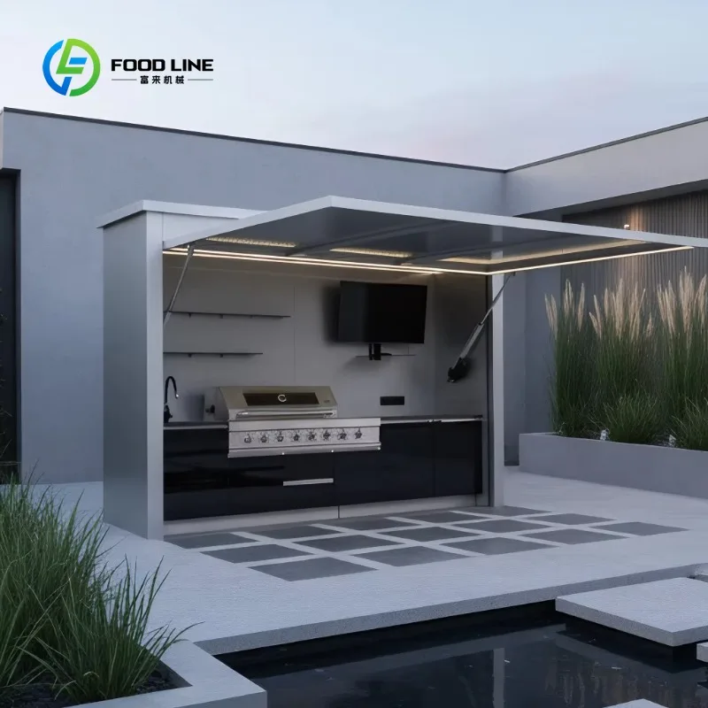 Customized Modular Outdoor BBQ Kitchen Cabinet 304 Stainless Steel Weatherproof for Patio Backyard CE Certified