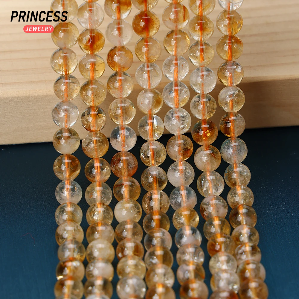 A++ Natural Citrine Pyramid Crystal  4 6 8 10mm Healing Quartz Energy Beads for Jewelry Making Bracelet Necklace DIY Accessories