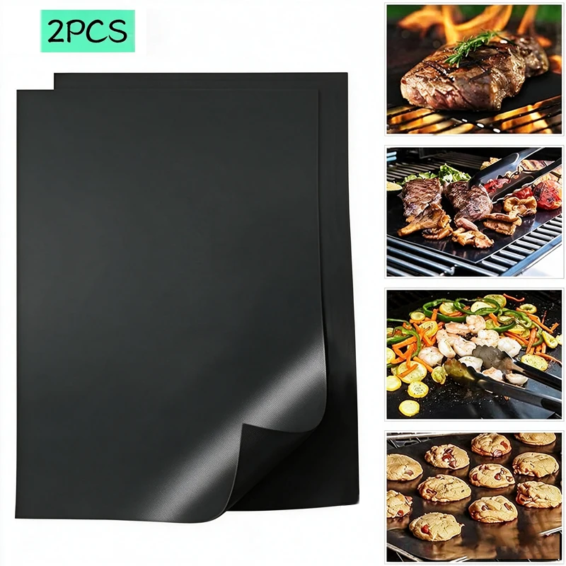 Nonstick BBQ Grill Mat Reusable Heat Resistant Oven Liner Baking Sheet for Outdoor Barbecue Cooking Grilling Sheet Kitchen Tools