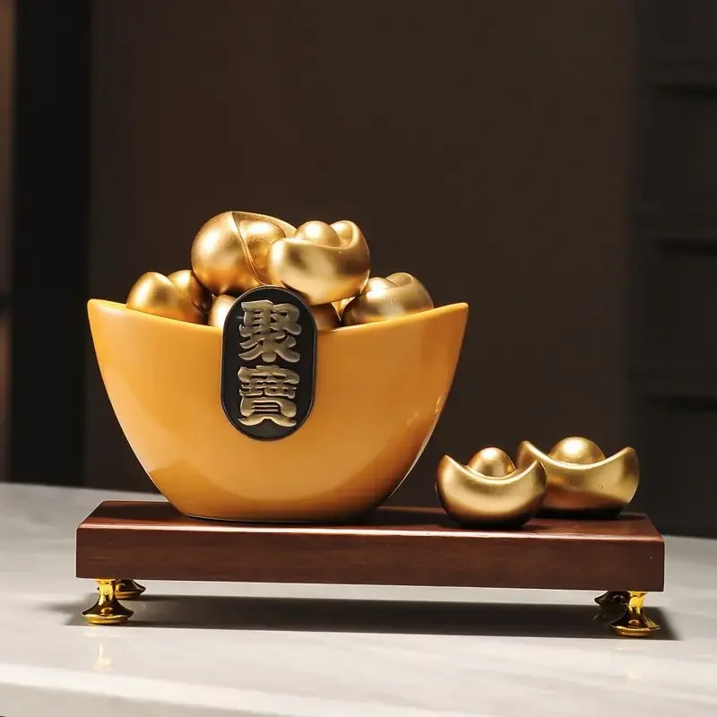 2025 ingot cornucopia fortune ornaments high-level entrance entrance living room wine cabinet office decoration opening gift