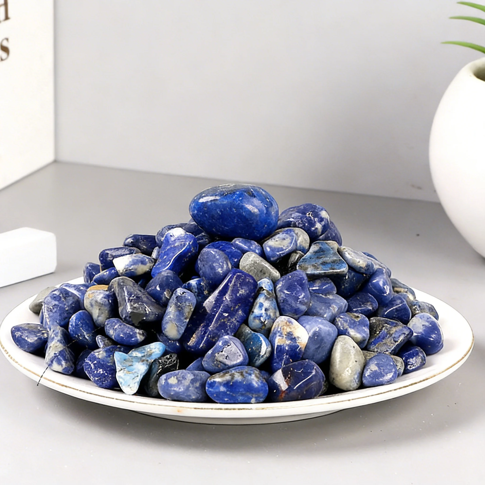 

1000g /bag Polished Lapis Lazuli Natural Crystal Gravel Specimen Home Decor for Aquarium Healing Energy Stone Rock Mineral