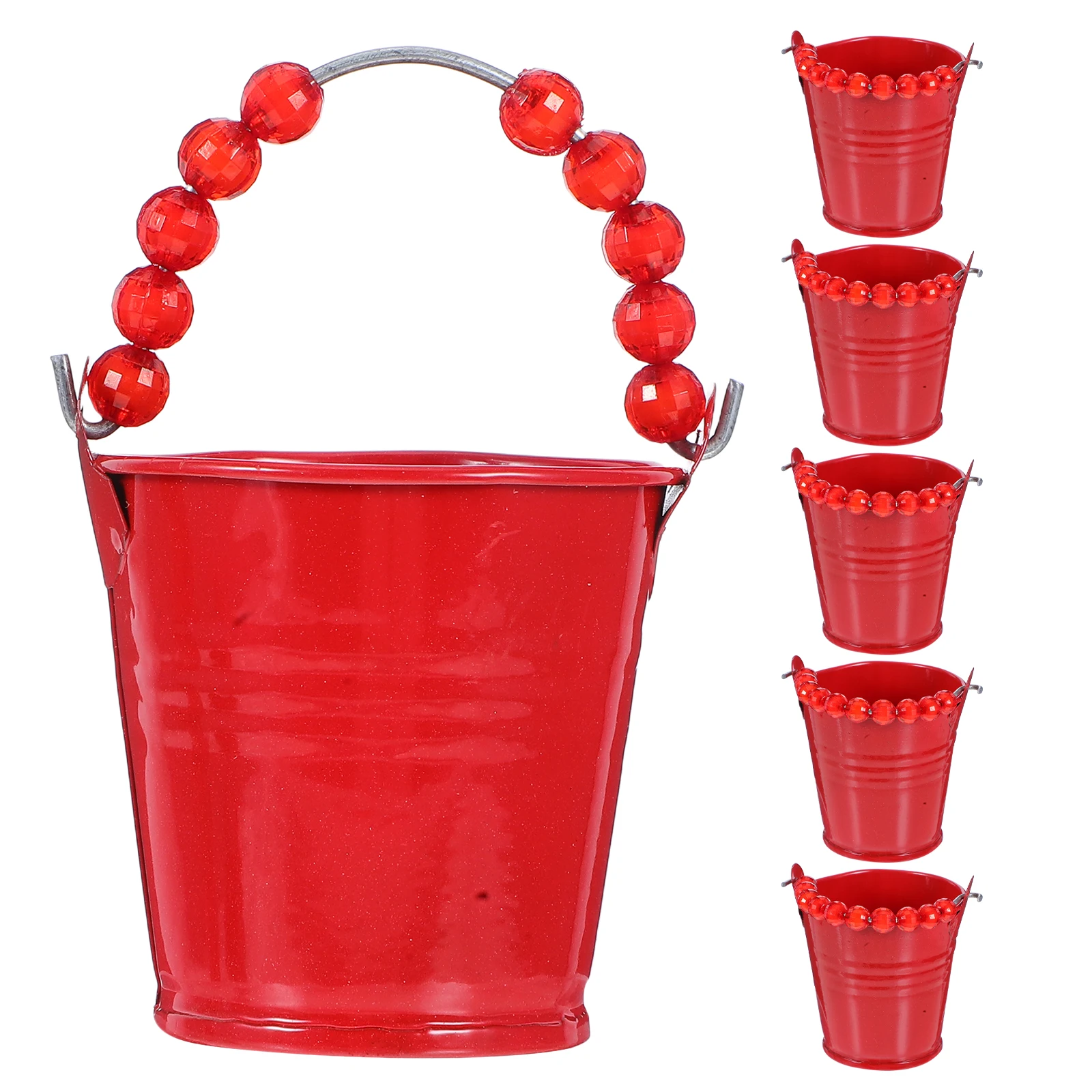 

6 Pcs Candy Color Small Iron Bucket for Kids Mini Metal Tin Buckets Party Favors Pail Barreled Baking