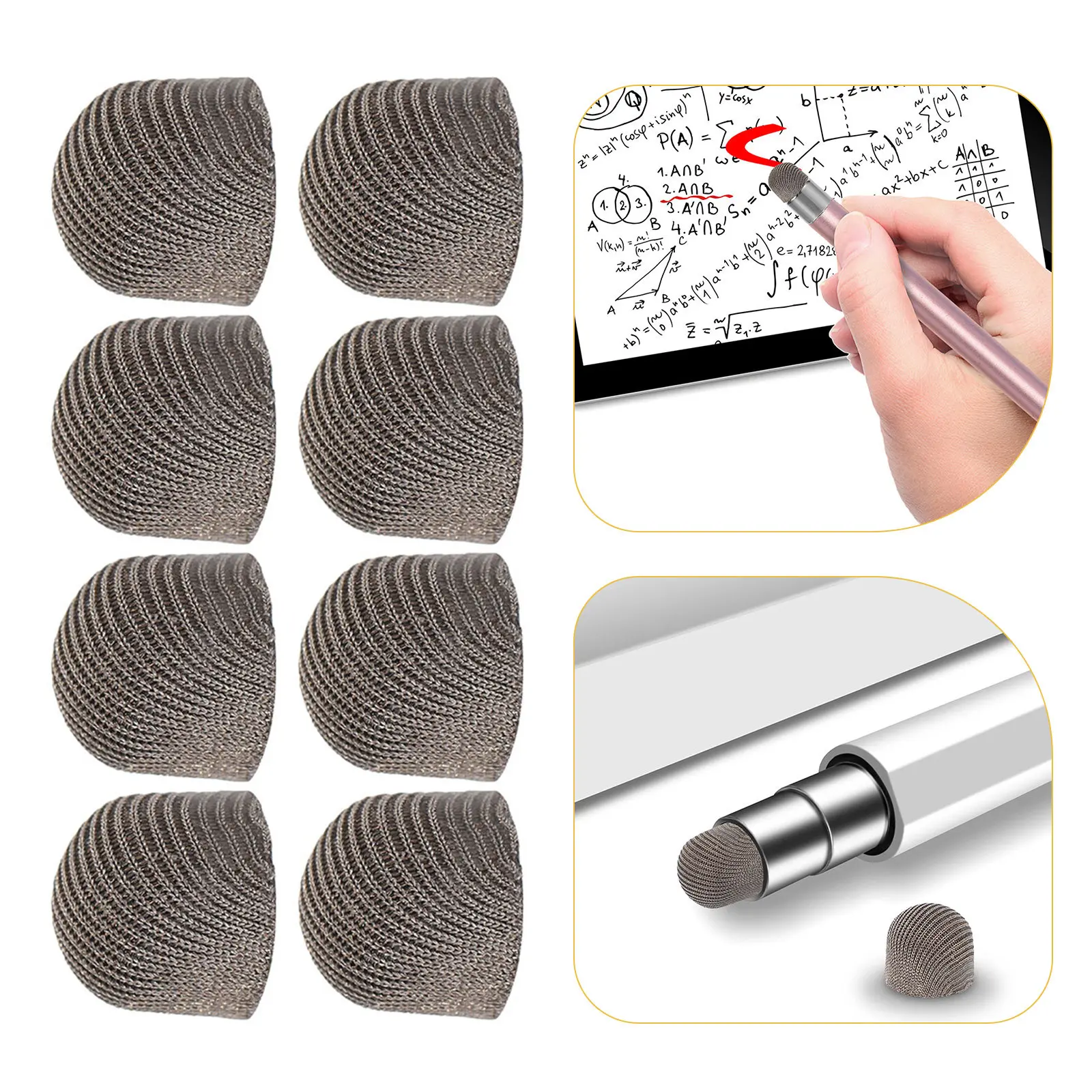 

50Pcs Fine Conductive Stylus Pen Tips Replacement Capacitive Touch Stylus Nibs for Tablets Phones Screens Conductive Fabric Tips