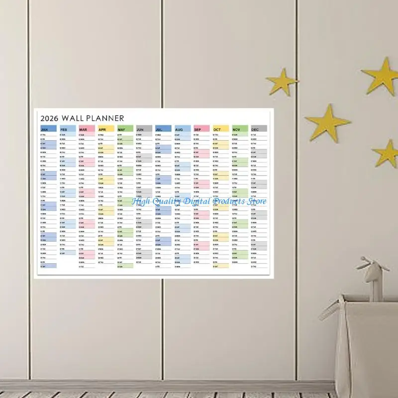 U2JE 2026 Lịch gắn trên tường Kế hoạch hàng năm cả năm để xem Lịch 74x52,5cm