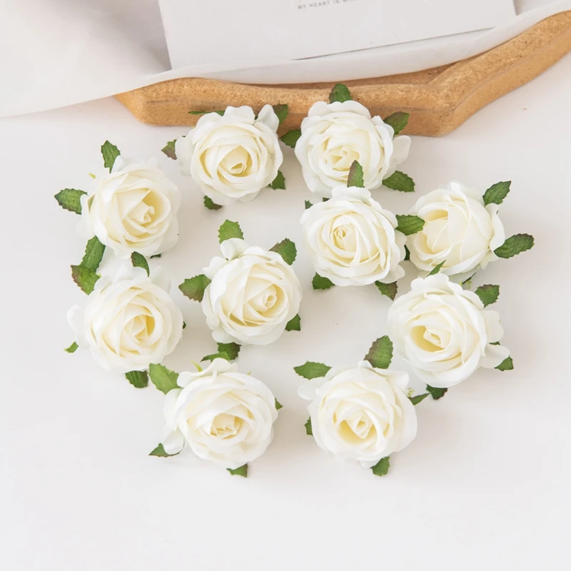 100PCS Künstliche Blumen Diy Candy Box Kuchen Wohnkultur Weihnachten Dekorative Kränze Hochzeit Party Garten Rosen Bogen Seide Gefälschte
