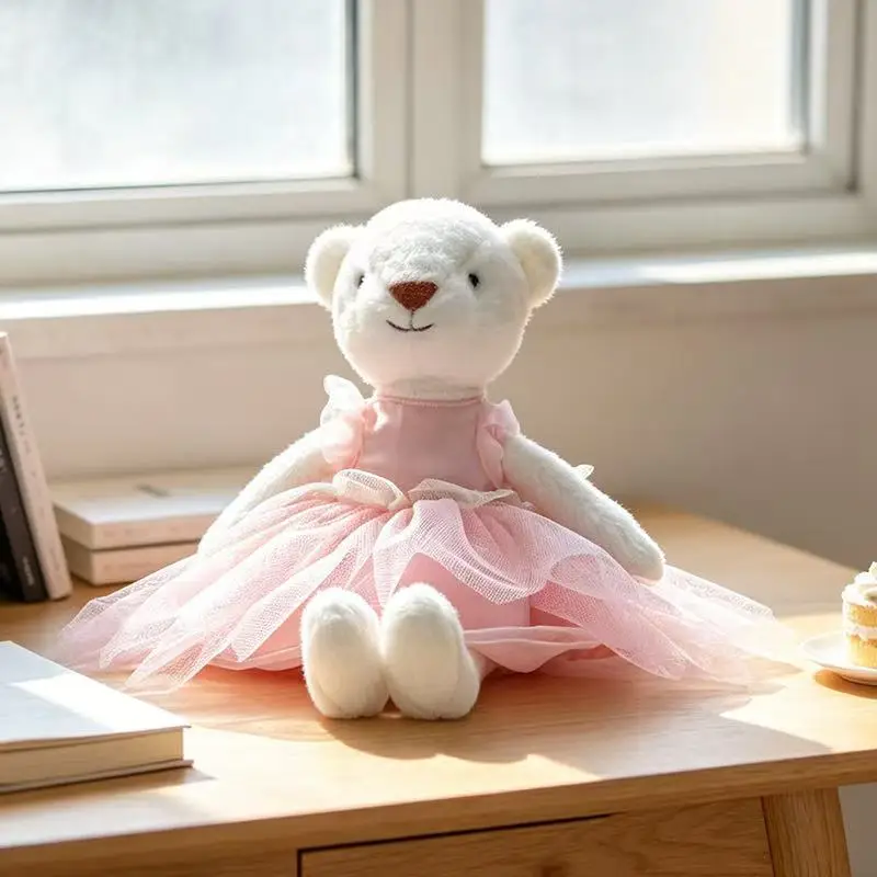 The Latest Ballet Skirt Rabbit and Bear doll Kawaii Stuffed Plush Toy Figurine cartoon Anime Cute Holiday Atmosphere Gift