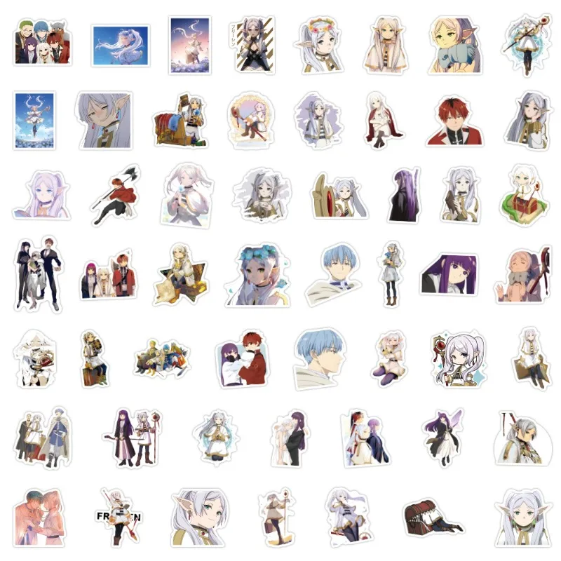 50Pcs Cartoon Anime Frieren Stickers for Decoration, Journal, Stationery, Water Cup, Waterproof Stickers
