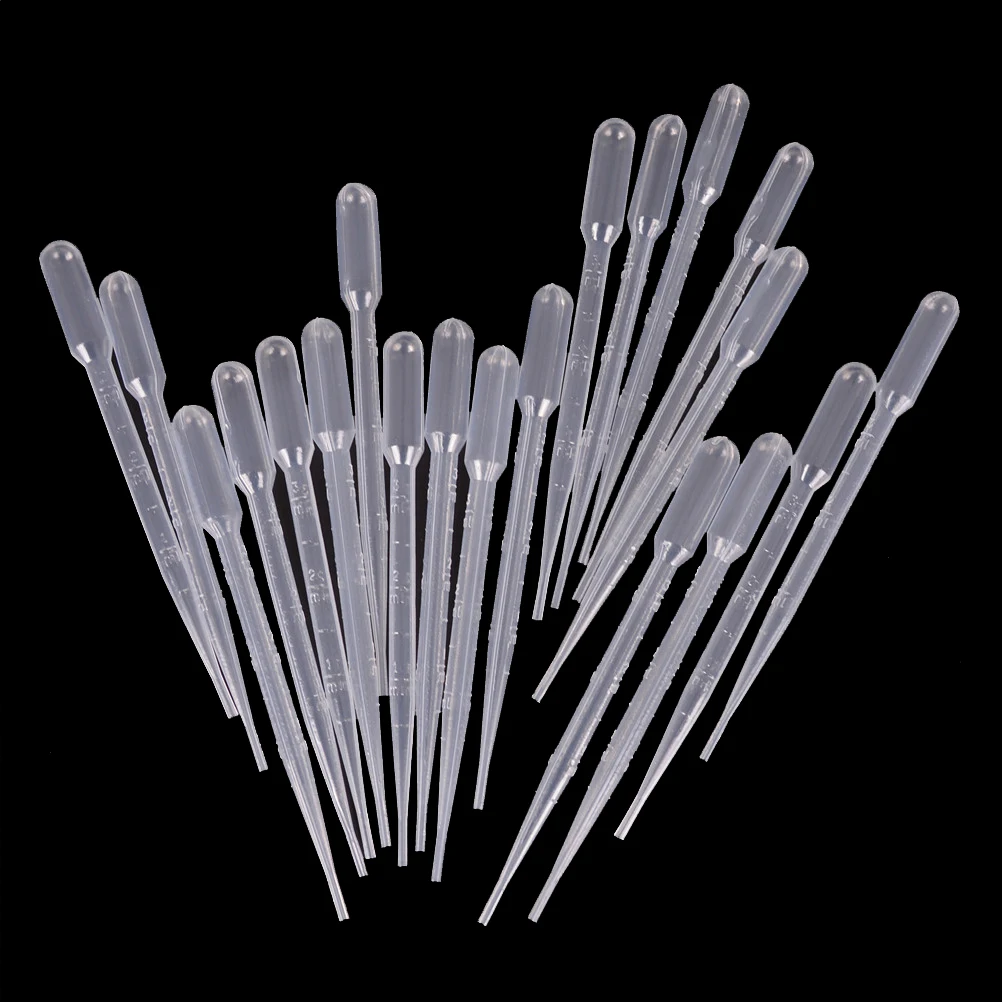 20Pcs 3ML Disposable Plastic Eye Dropper Set Transfer Graduated Pipettes Lab Supplies-F(x)