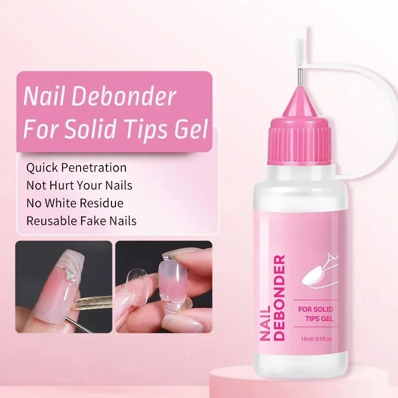 Removedor de Pegamento para Uñas de 15 ml, Sin Acetona, Multifuncional, para Puntas de Uñas, Removedor de Pegamento Suave